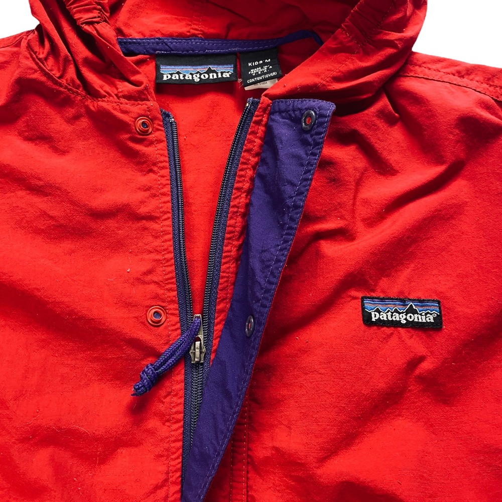 Patagonia Kids Red Anorak Hooded Pullover Jacket Size M Lightweight 51884 - Picture 9 of 10